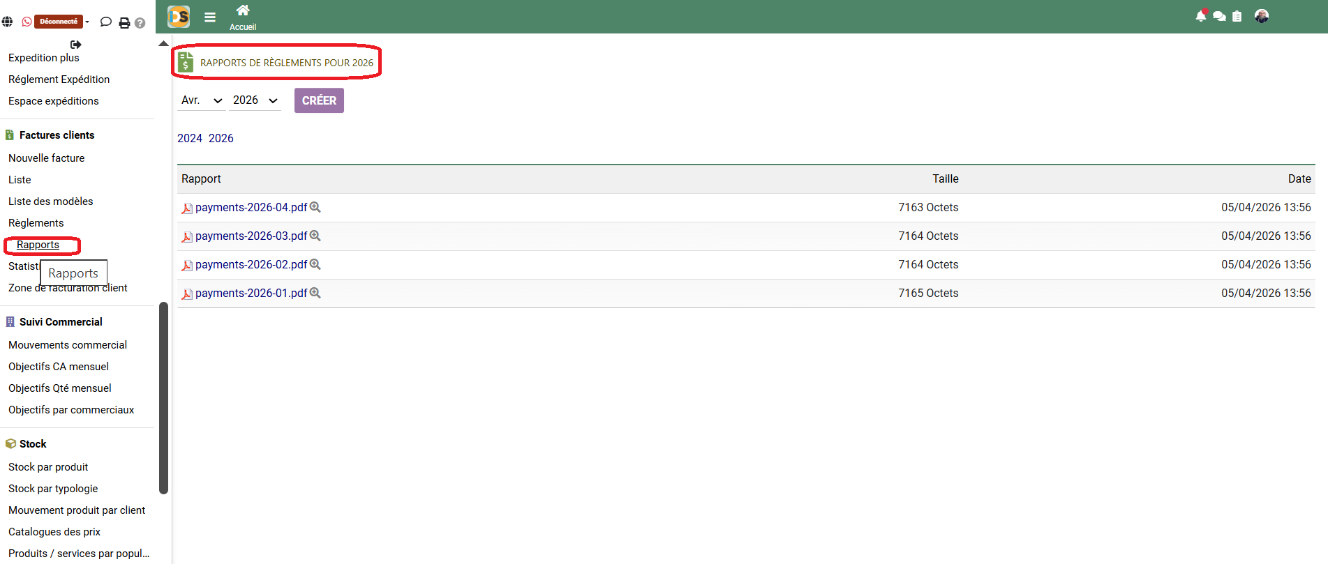 Rapports règlements