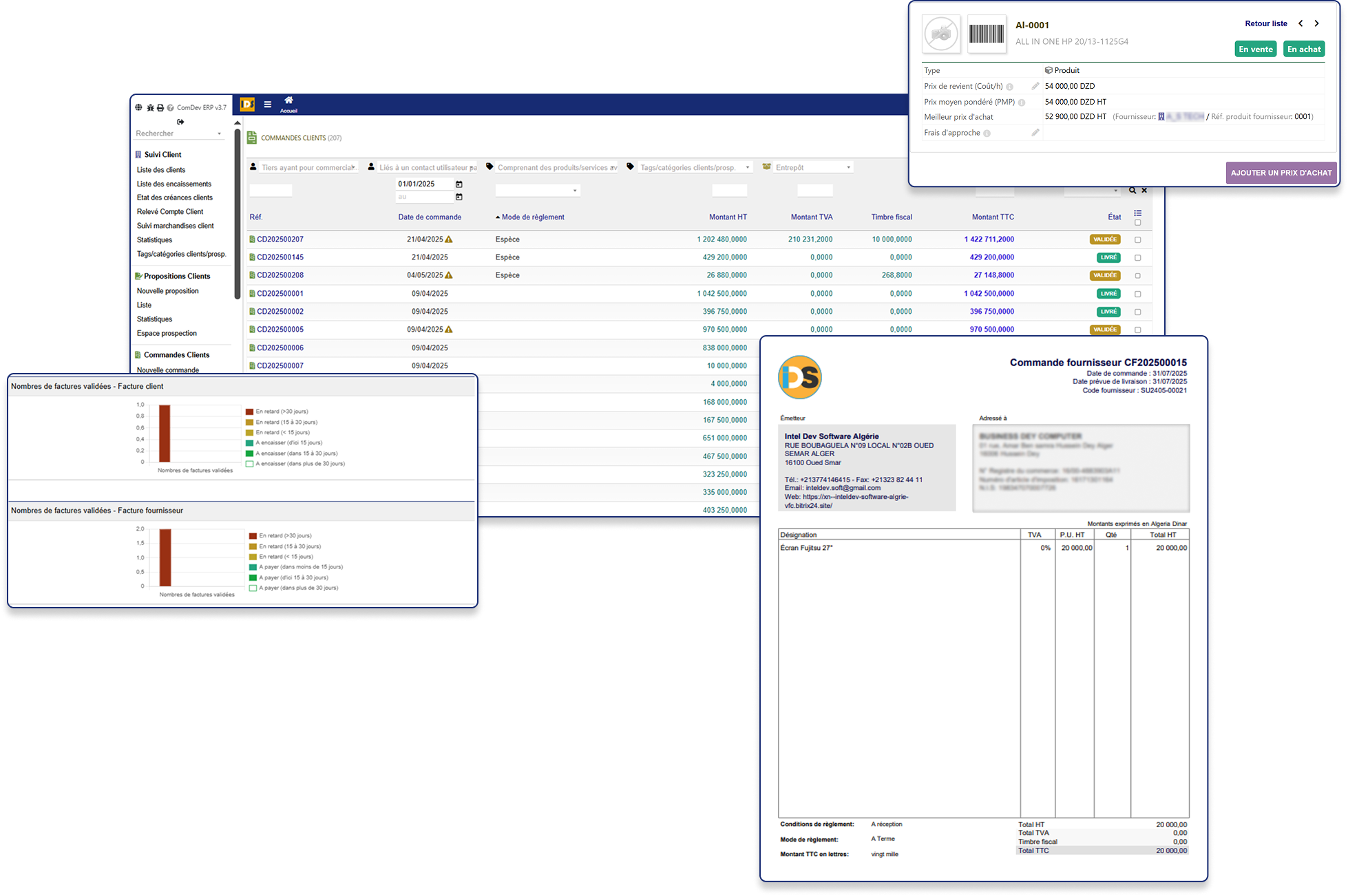 Captures module Gestion commerciale